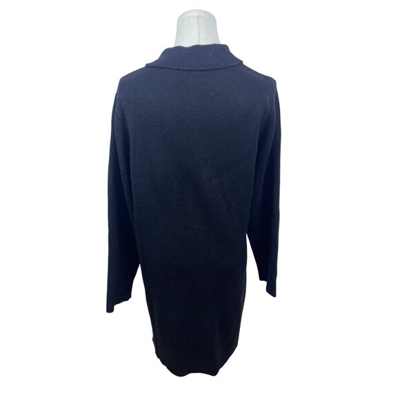 Cici Bird Womens Black Double-Breasted Long Knit Cardigan Sz L - New - Picture 3 of 8